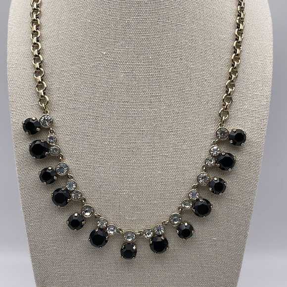 J. Crew Jewelry - J. Crew Black & Rhinestone Gold Tone Statement Necklace